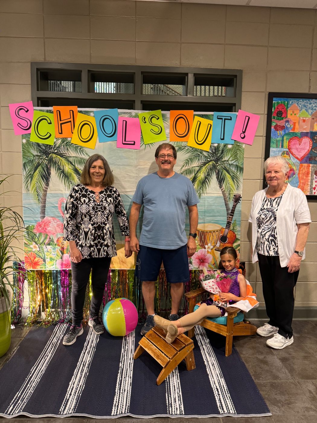 Jerilyn at a school celebration with family
